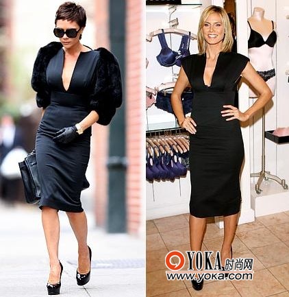 ��ߣ�Victoria Beckham  �ұߣ�Heidi Klum