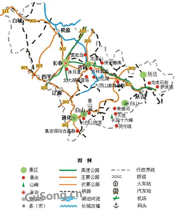 吉林旅游地图