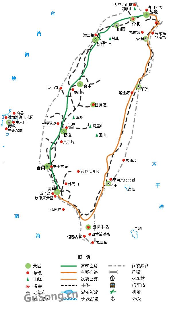 台湾旅游地图