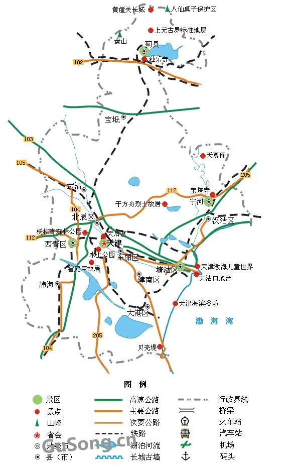 天津旅游地图
