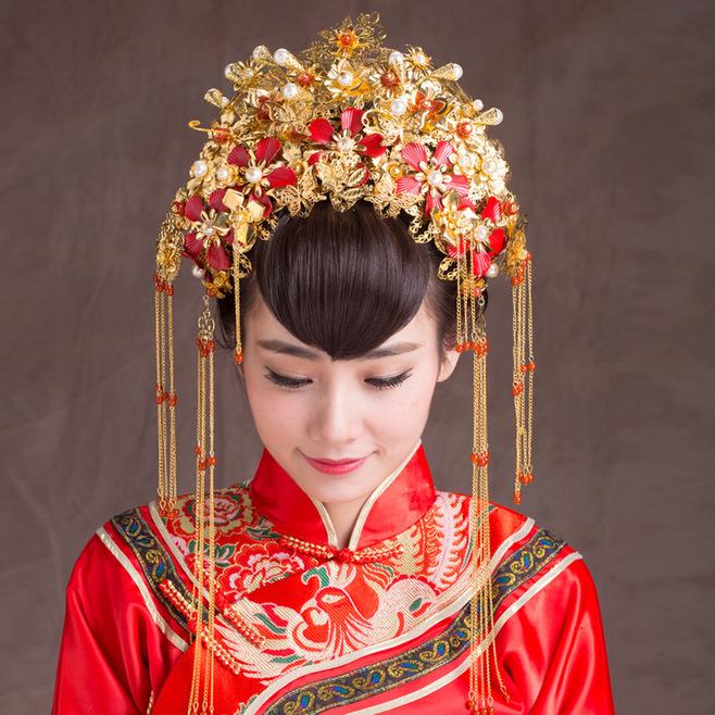 盘点中式复古婚礼新娘头饰