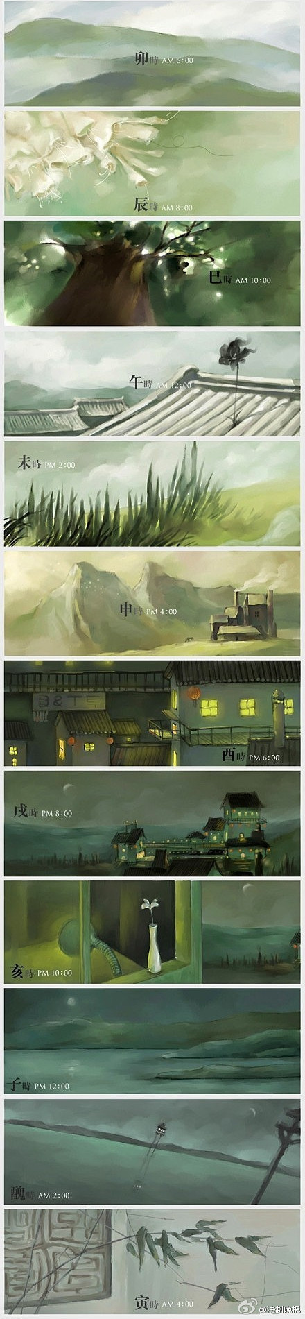 超美的中国十二时辰图