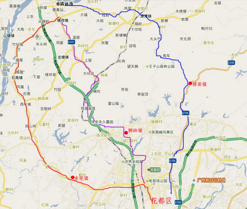广州到清远骑行路线