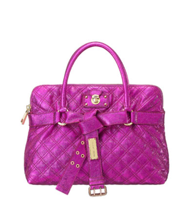 Marc Jacobs 09春夏金属桃粉色衍缝菱格纹手提包