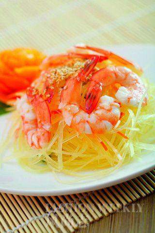 青木瓜鲜虾色拉