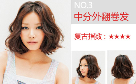 中分外翻卷发