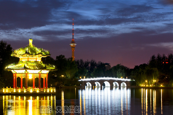 北京钓鱼台夜景