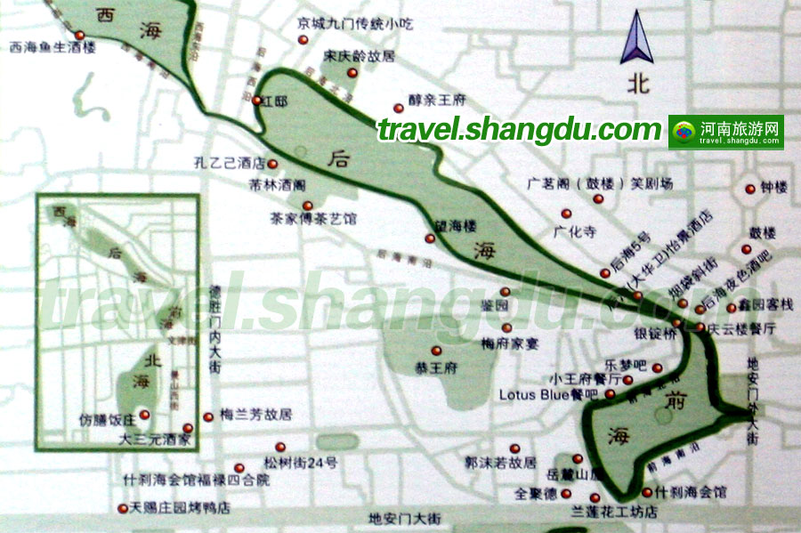 北京后海旅游小吃地图