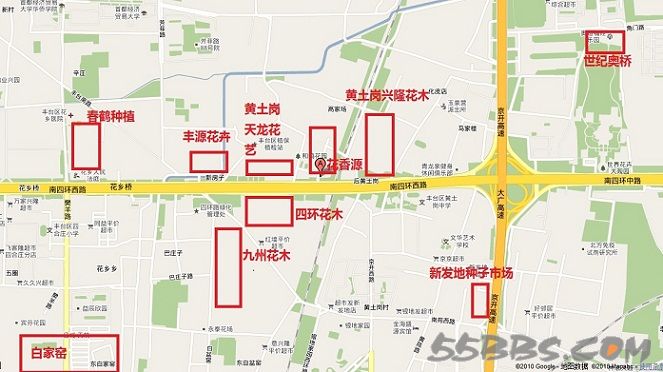 北京真正的花卉批发市场地图