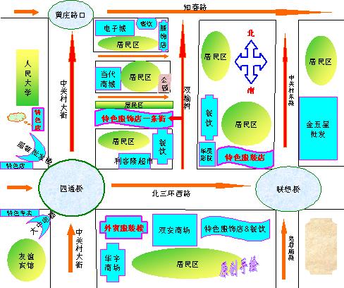 手绘北京人大逛街地图