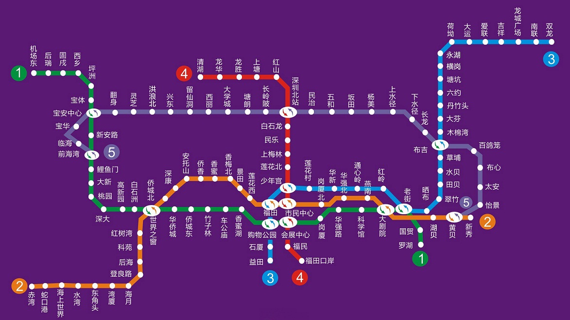 深圳地铁1-16号线路图和详细介绍