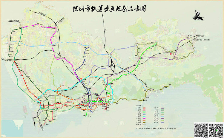 深圳地铁16条线站点分布图
