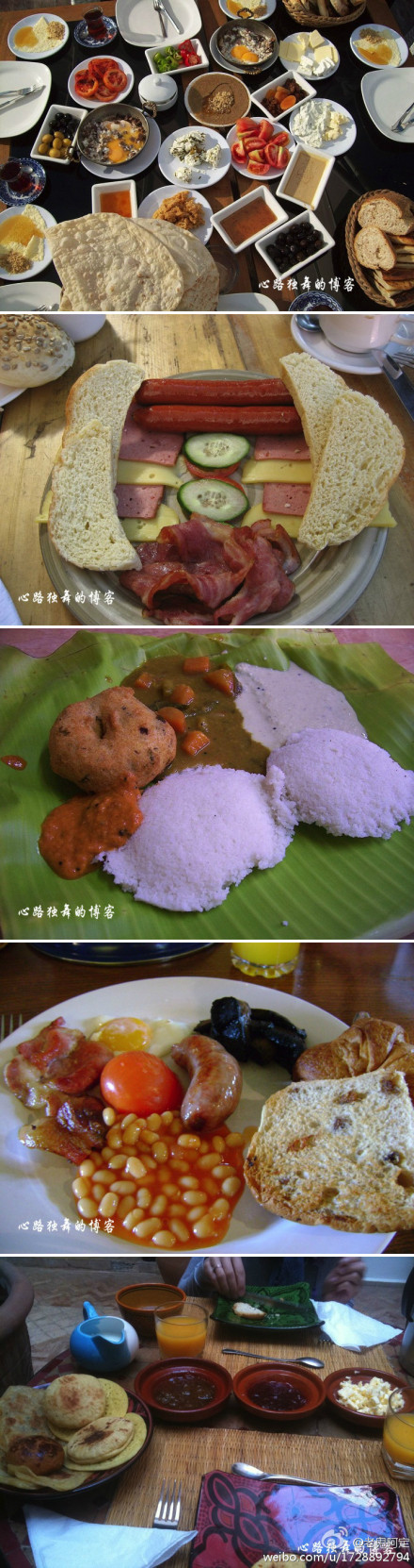5个国家的早餐