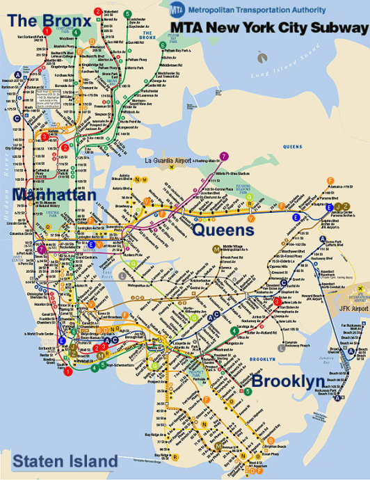 纽约市地铁线路图
