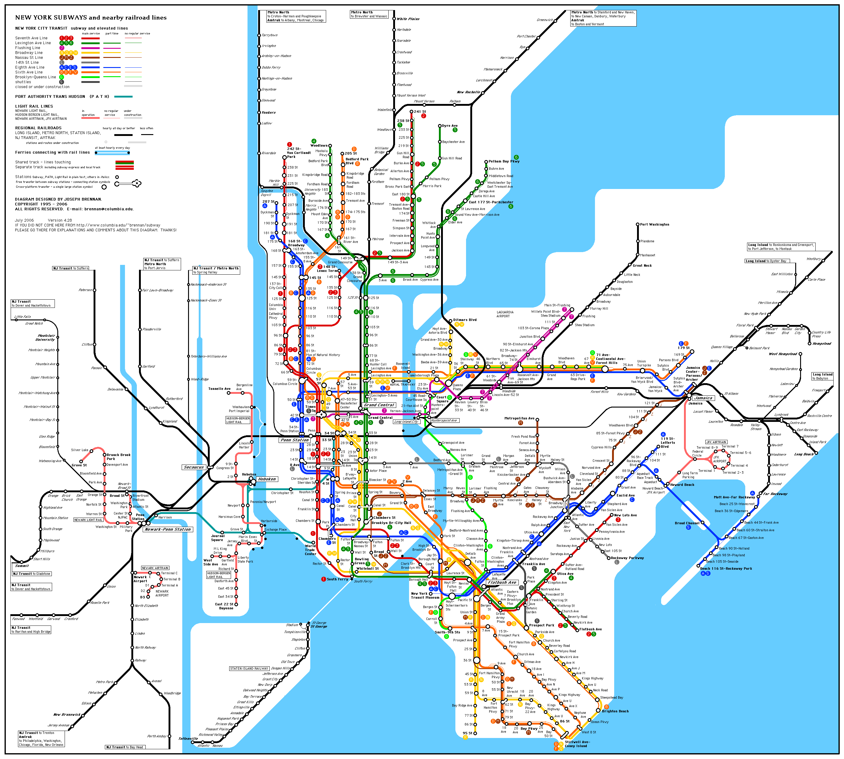 纽约地铁线路图New York Subway Map
