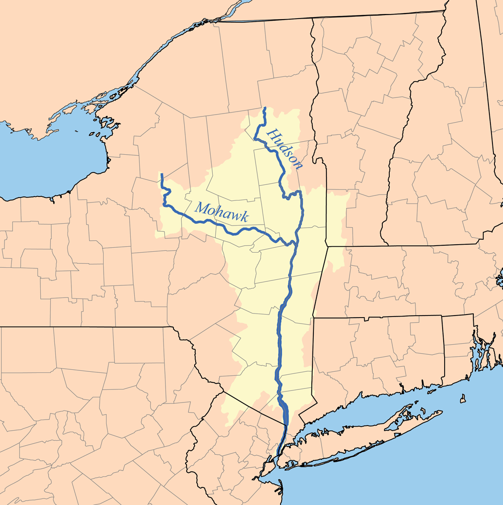 纽约哈德逊河（Hudson River）地图