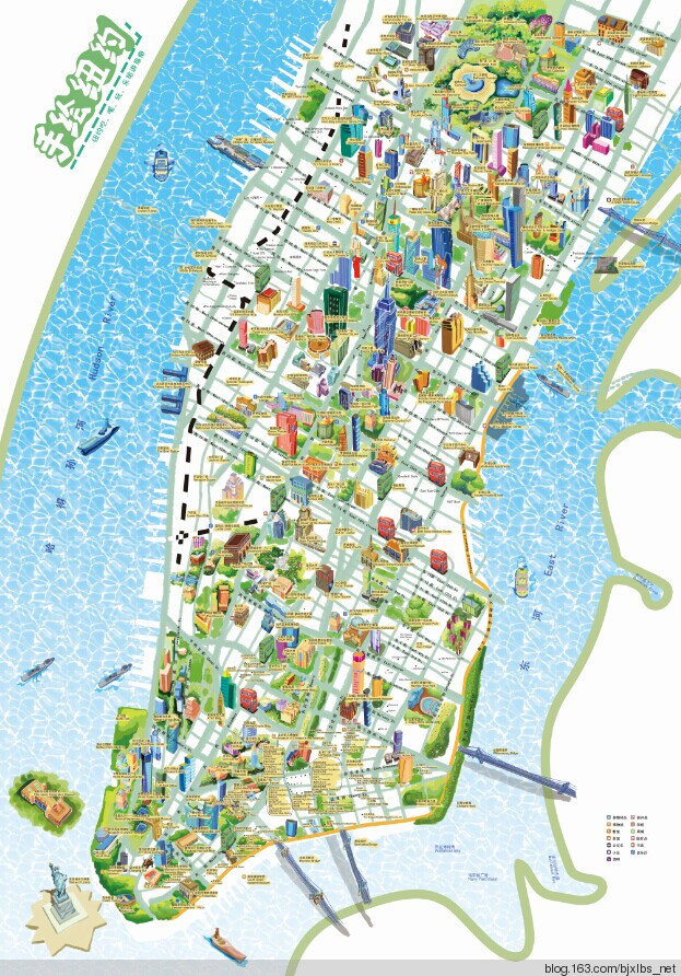 手绘纽约地图