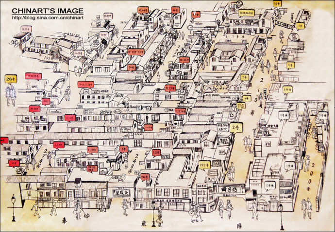 田子坊手绘地图