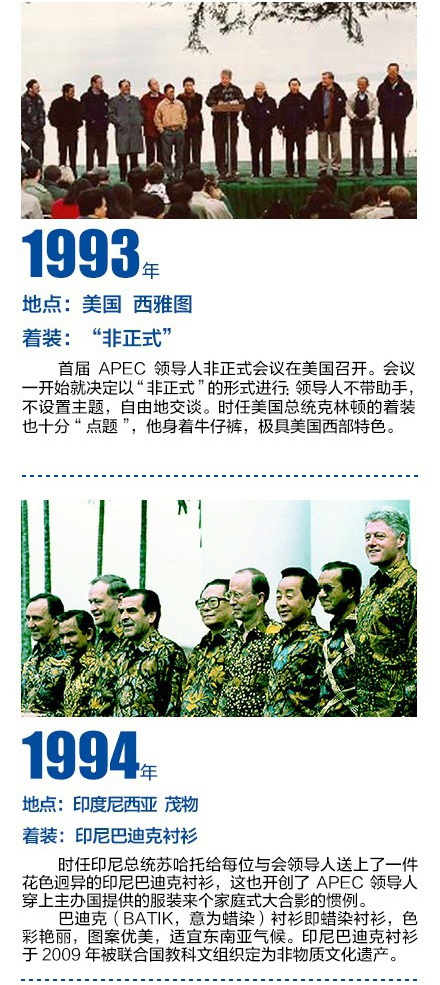 历届APEC会议服装大盘点