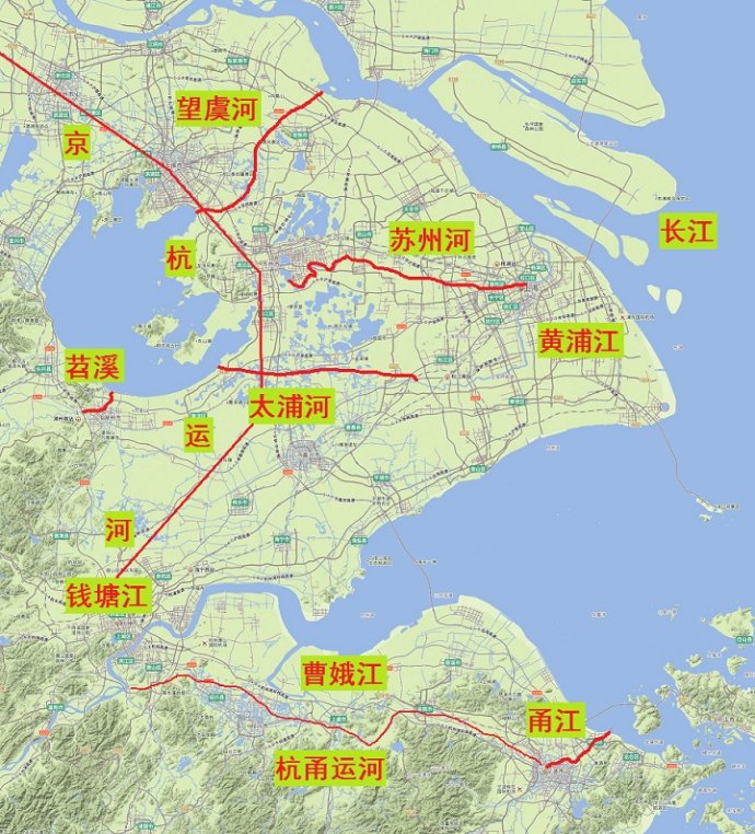 长江三角洲河网地图