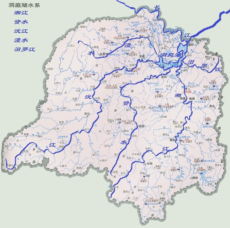 洞庭湖水系图