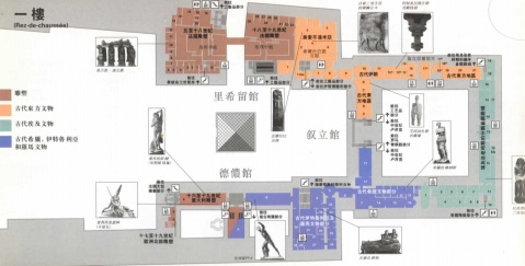 卢浮宫平面中文导游图