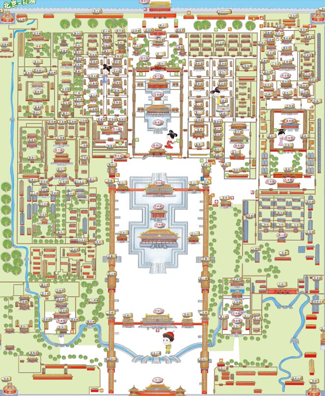 手绘地图，助你玩儿转故宫及周边景点