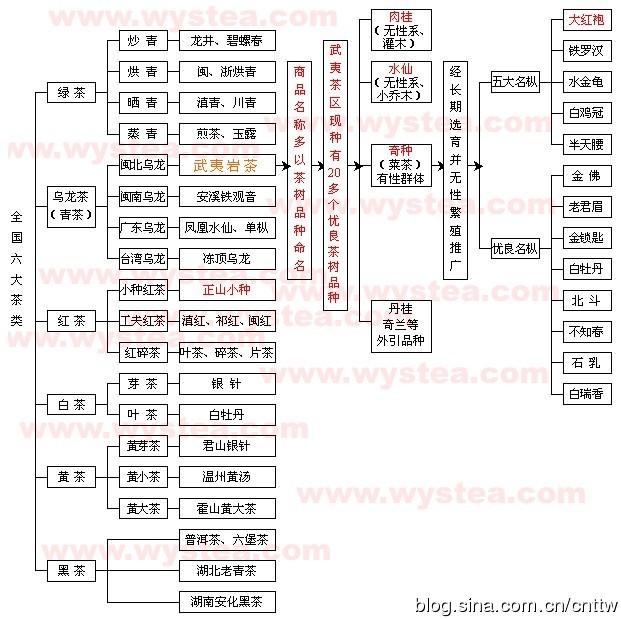 中国六大名茶分类图解