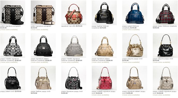 Coach 2011全部包包的款式