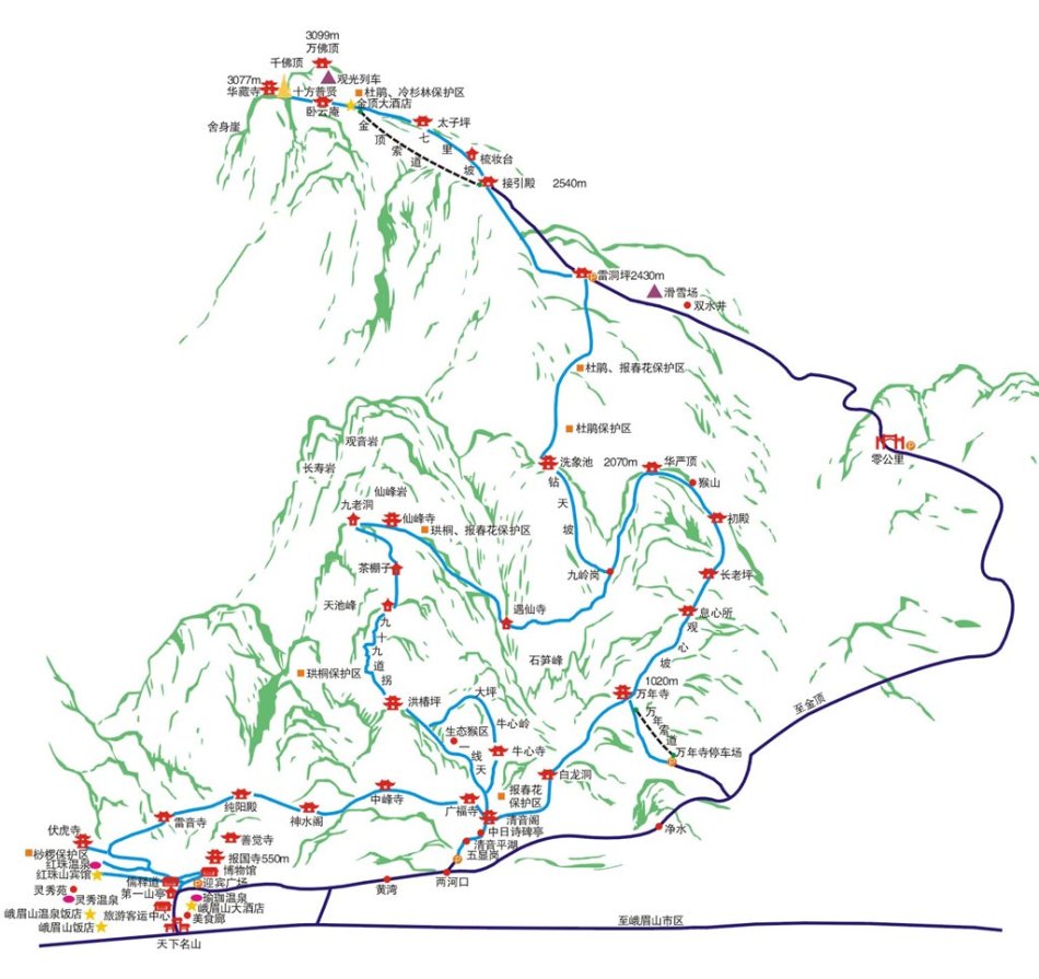 峨眉山旅游地图