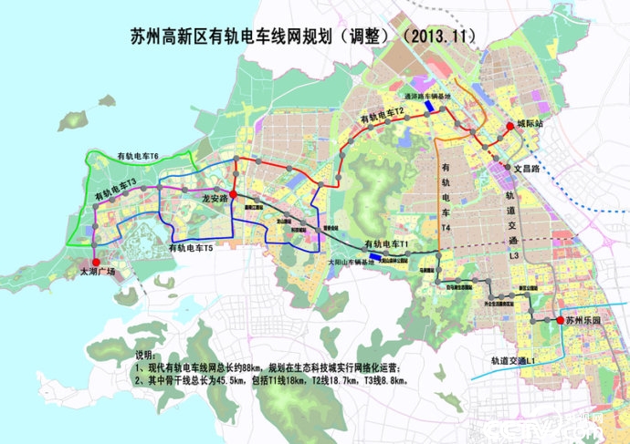 苏州高新有轨电车线网图