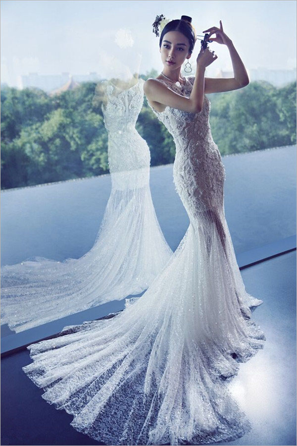 Angelababy中国风复古婚纱照