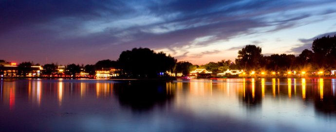 北京后海的夜景