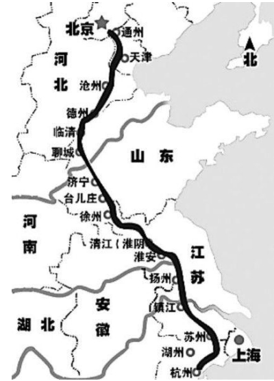 京杭大运河示意图