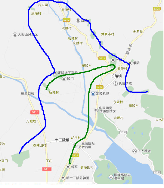 明十三陵分布图