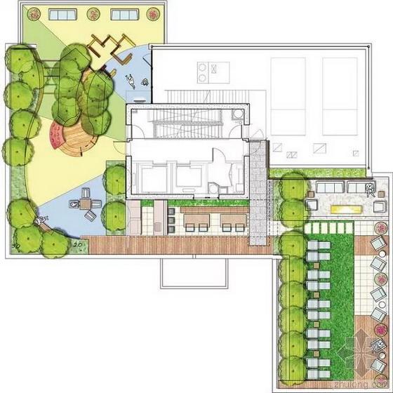 纽约曼哈顿上东高尚住宅社区的公寓屋顶花园