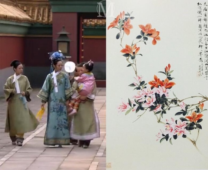 《甄嬛传》中，娘娘的衣服印的都是处理后的花鸟画