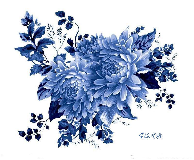 美丽青花图