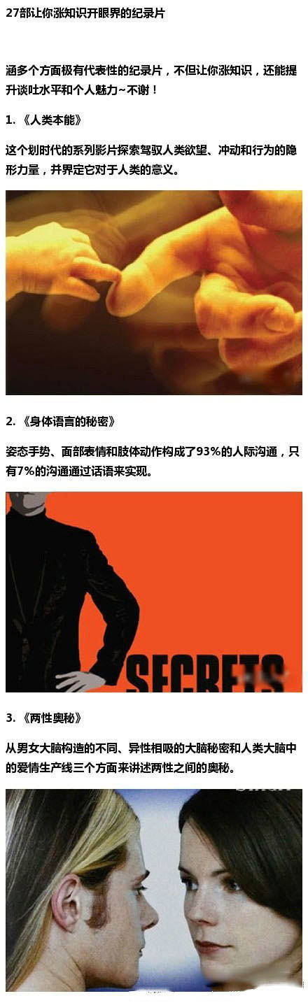 27部让你涨知识开眼界的纪录片