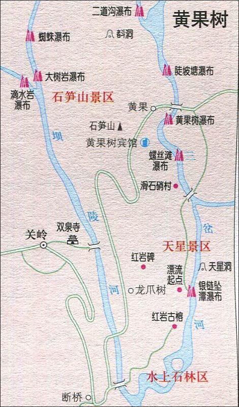 黄果树瀑布景点导游图