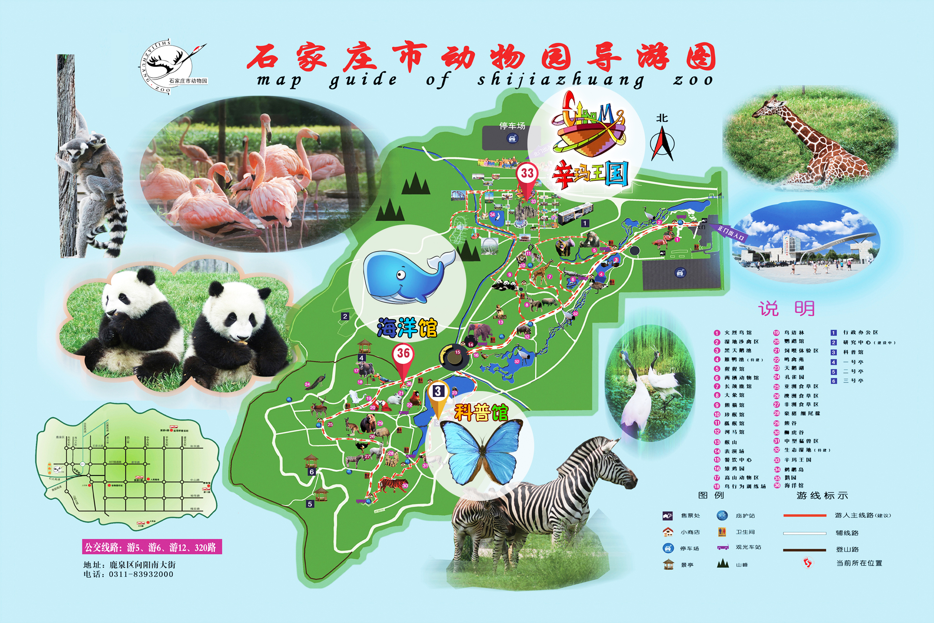 石家庄市动物园导游图