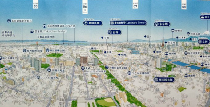从高层建筑俯瞰东京