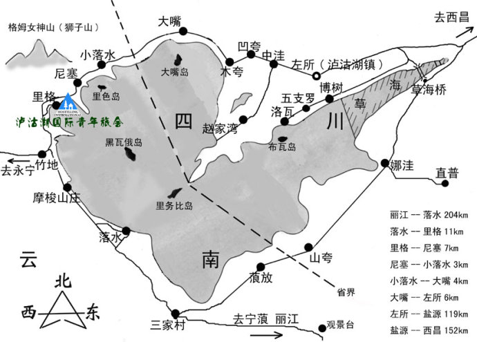 泸沽湖地图
