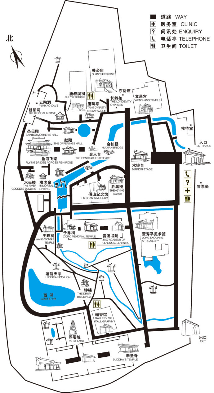 太原晋祠导游图