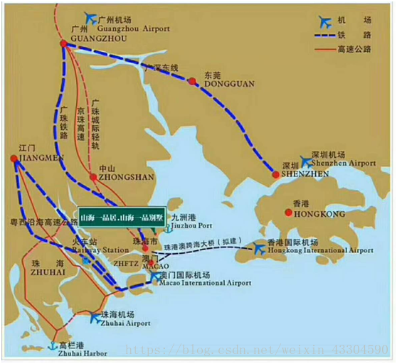 广州到珠海交通示意图