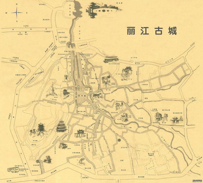 丽江古城地图