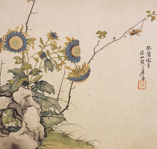 清代花鸟名家-居廉《虫草花册页》