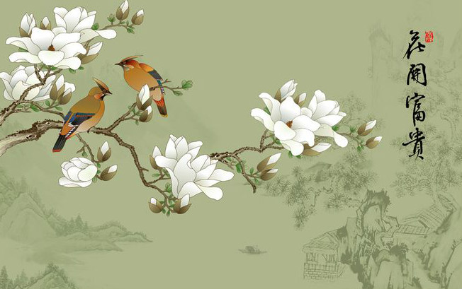 工笔花鸟画7幅