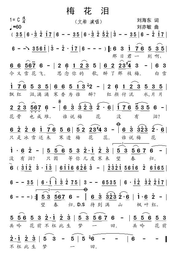 文希《梅花泪》