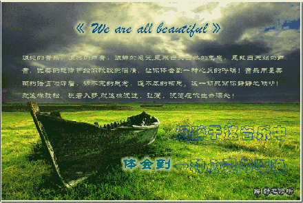 《We're All Beautiful 》- -一首让人沉醉的歌